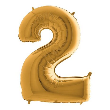 Opname applaus Vlek Gouden cijfer ballon 2 van 66 cm groot bestellen - Mooideco Partystyling  Groothandel