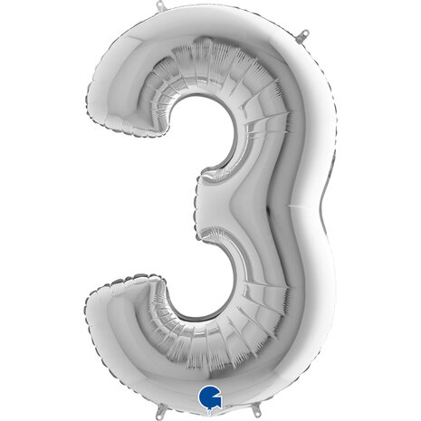Number 3 - Silver - 40 inch - Grabo