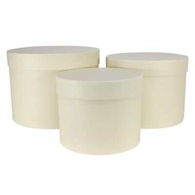 Mooideco - hoedendozen set van 3 stuks creme