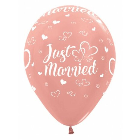 R12 - Just Married Hearts - Metallic Rose Gold