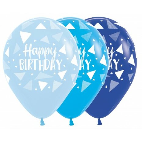 R12 - Happy Birthday - Triangles Blue
