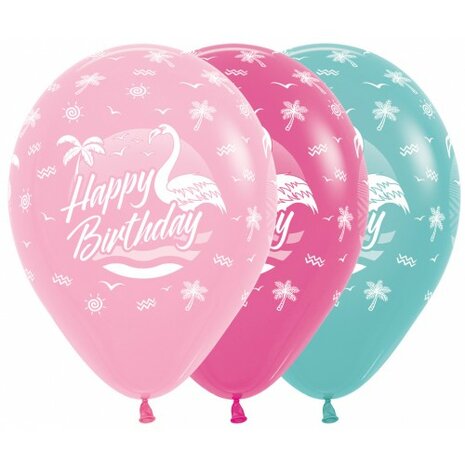 R12 - Happy Birthday - Flamingo