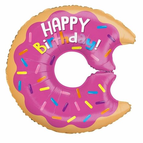 Mooideco - Folie ballon Happy Birthday Donut