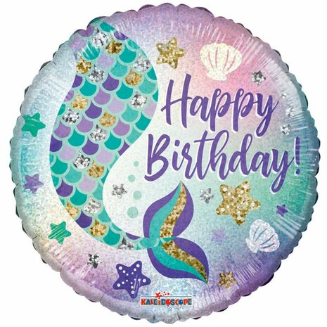 Mooideco  - Zeemeermin Holograpic - Happy birthday
