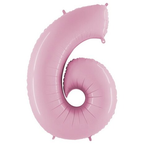 Number 6 - Pastel roze - 40 inch