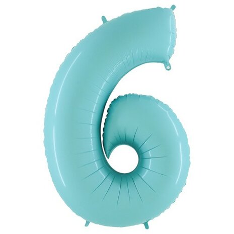 Number 6 - Pastel blauw - 40 inch