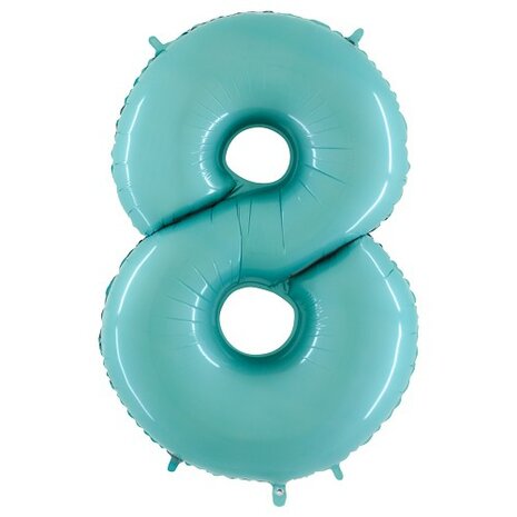 Number 8 - Pastel blauw - 40 inch
