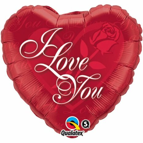 Mooideco - Valentijn - I love you hart rode roos - 18 inch