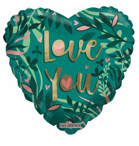 Mooideco - Love You green - Folie Balloon - 18 inch