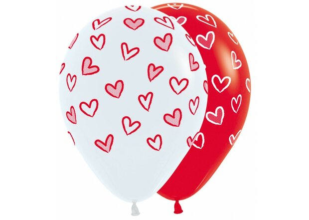 Mooideco - Latex helium ballonnen Forever hearts assortiment 25 stuks