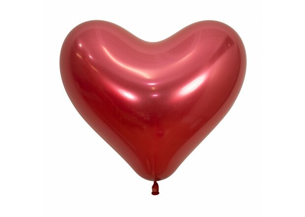 Mooideco - hart ballonnen latex 14 inch Reflex red