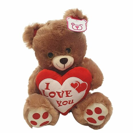 Mooideco - teddybeer met rood hart I Love you