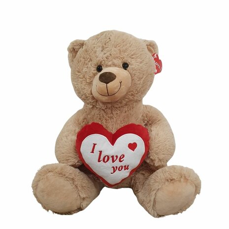 Mooideco - teddybeer bruin met  hart I Love you