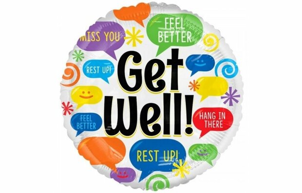 Get Well text bubbles - 18 inch - Kaleidoscope (1)