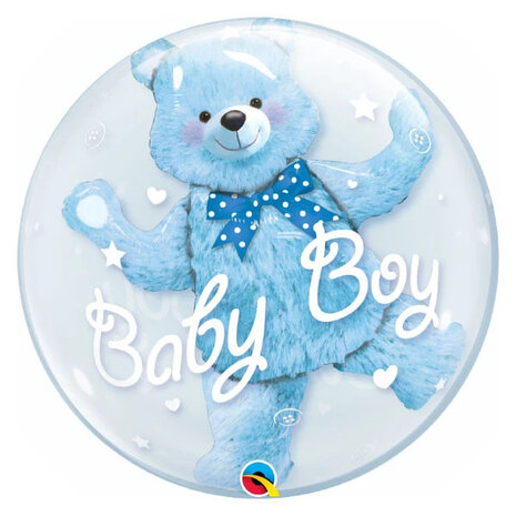 Baby boy  blue bear - bubble - double bubble 