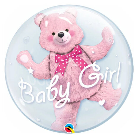 Baby Girl pink bear - bubble - double bubble 