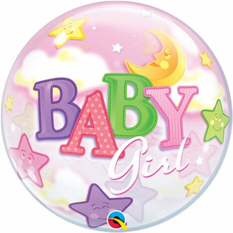 Baby Girl Moon &amp; Stars Bubble 