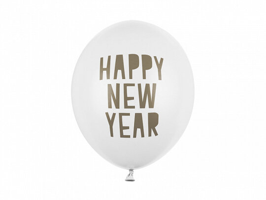 Strong Balloons pastel pure white Happy New Year 11 inch 