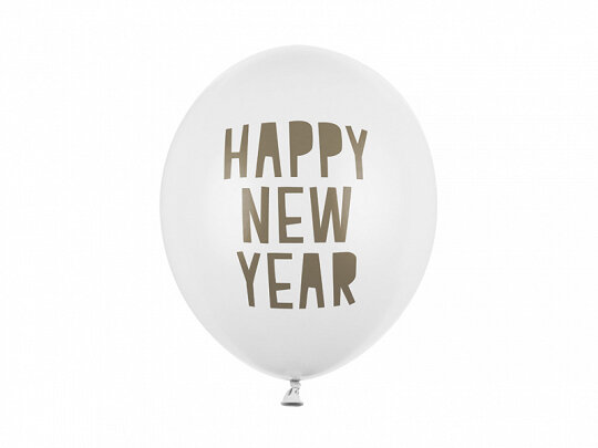 Strong Balloons pastel pure white Happy New Year 11 inch 