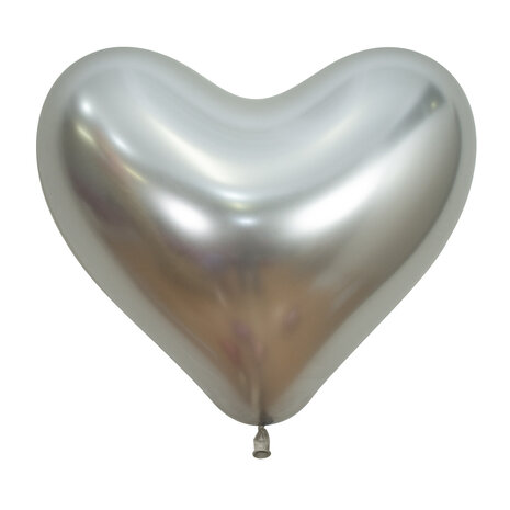 Mooideco - Hartvormige latex ballonnen - zilver 981 