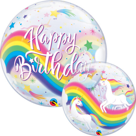 Mooideco - Birthday Rainbow Unicorn Bubble - 22 inch - Qualatex 