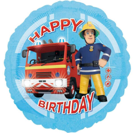 Mooideco - Brandweerman Sam - Happy Birthday 18 inch - Anagram 