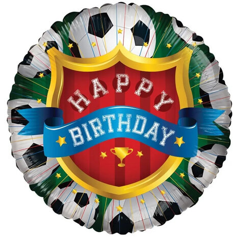 Mooideco - Happy Birthday Football - 18 inch - Kaleidoscope 