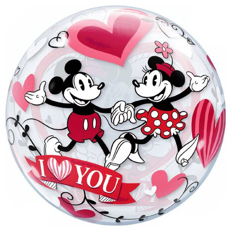 Mooideco - Bubble Mickey &amp; Minnie i love you - Qualatex 