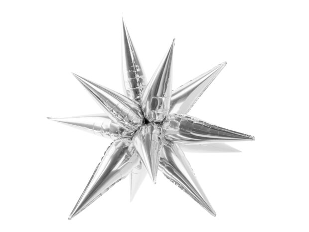 Mooideco - zilveren ster - 3D - 95 cm 
