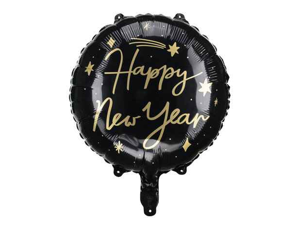 Mooideco - Happy New Year - Black &amp; Gold - 18 inch 