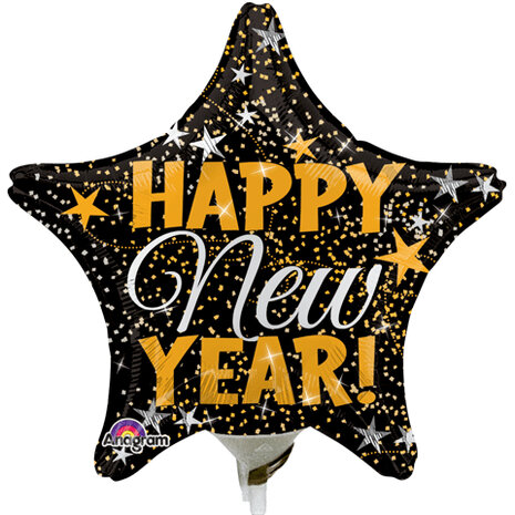 Mooideco - Happy New Year - Gold &amp; Silver - 9 inch - Anagram 