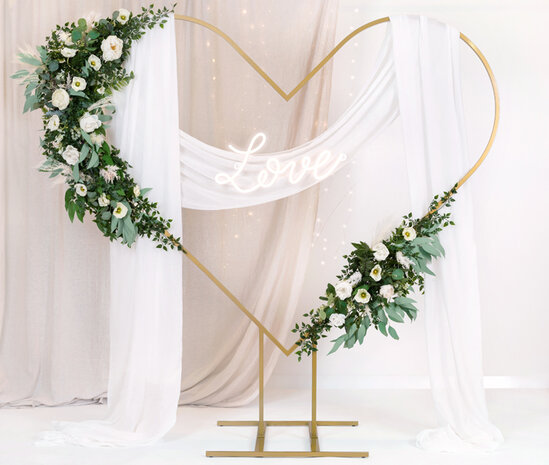 Mooideco - Hart Backdrop - Goud - 2 meter 