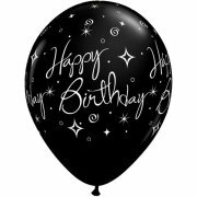 R11 - happy Birthday Sparkles &amp; Swirls - Black