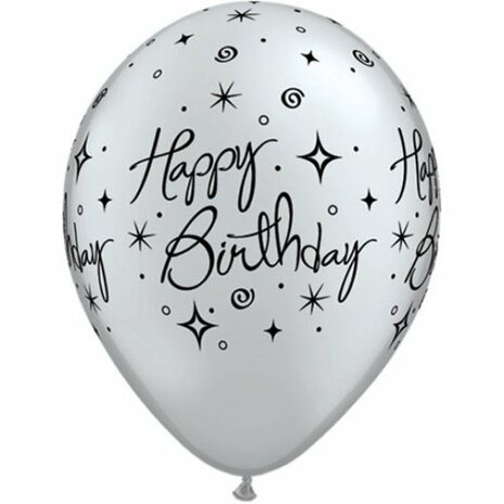 R11 - happy Birthday Sparkles &amp; Swirls - Silver