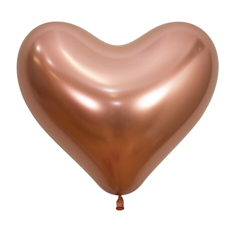 Mooideco - hart ballonnen latex 14 inch Reflex Rose Gold