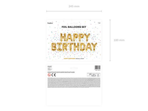 Mooideco - Happy Birthday letters - Gold- 340 X 35 cm - Partydeco 