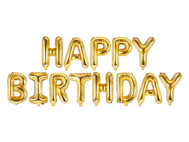 Mooideco - Happy Birthday letters - Gold- 340 X 35 cm - Partydeco 