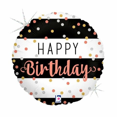 Mooideco - Happy Birthday - Holographic - Confetti - 18 inch - Betallic 