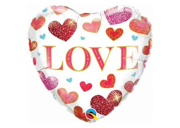 Mooideco - Love - Jewel Hearts - 18 inch - Qualatex 