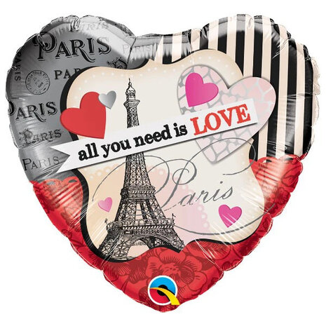 Mooideco - All you need is love - Parijs - 18 inch - Qualatex 