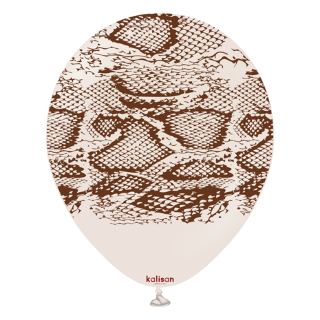 Mooideco - Safari Print Snake - White Sand - Print Dark Brown - 12 inch - Kalisan 