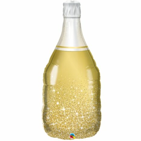 Mooideco - gouden champagne fles - 39 inch - Qualatex 
