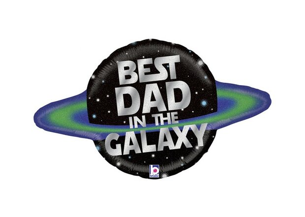 Mooideco - Best Dad in the Galaxy - Glitter Holographic - 31 inch - Betallic 