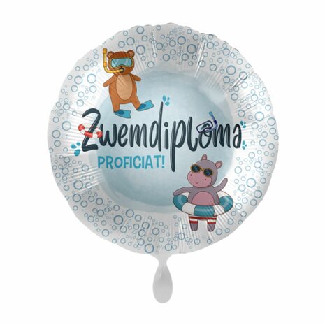 Mooideco - Proficiat met je zwemdiploma - 18 inch - everloon (1)