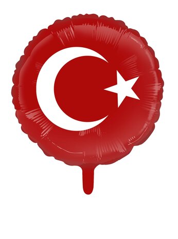 Vlag Turkije - 18 inch - Rond (1)