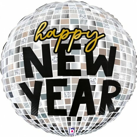 Mooideco - Disco ball - Happy New Year - 36 inch - Betallic (1)