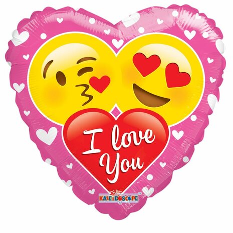 Mooideco - i love you couple of smileys - Folie Balloon - 18 inch