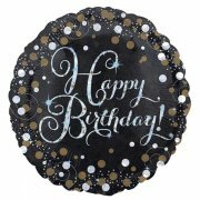 Mooideco - Sparkling black - Sparkling black &amp; gold - Happy birthday 