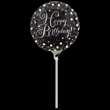 Mooideco - Sparkling black - Sparkling black &amp; gold - Happy birthday 
