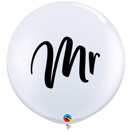 Mooideco - Mr. - Wit - 36 inch - Qualatex 